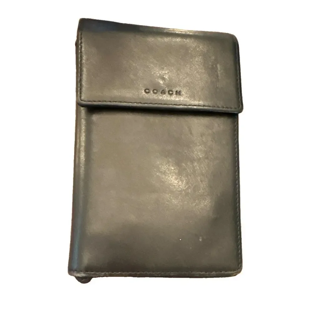 Vintage Coach Crossbody Wallet Purse- Black Soft Leather- No Strap! Great Cond